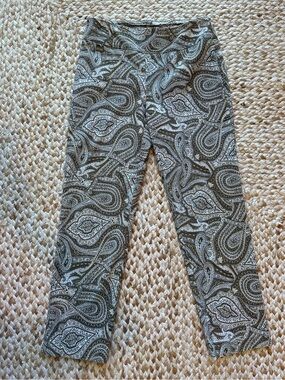 Lisette L Montreal Paisley Pull-On Boho Stretch Trouser Pants Size 10
